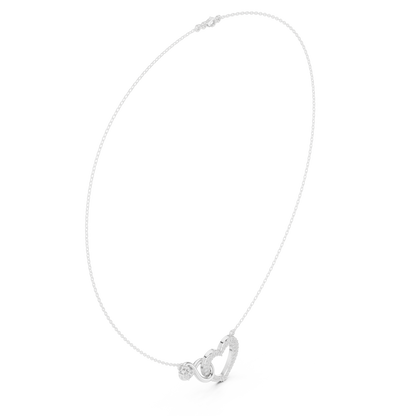 0.88ctw Solid Gold Pave Diamond Infinity Heart Pendant