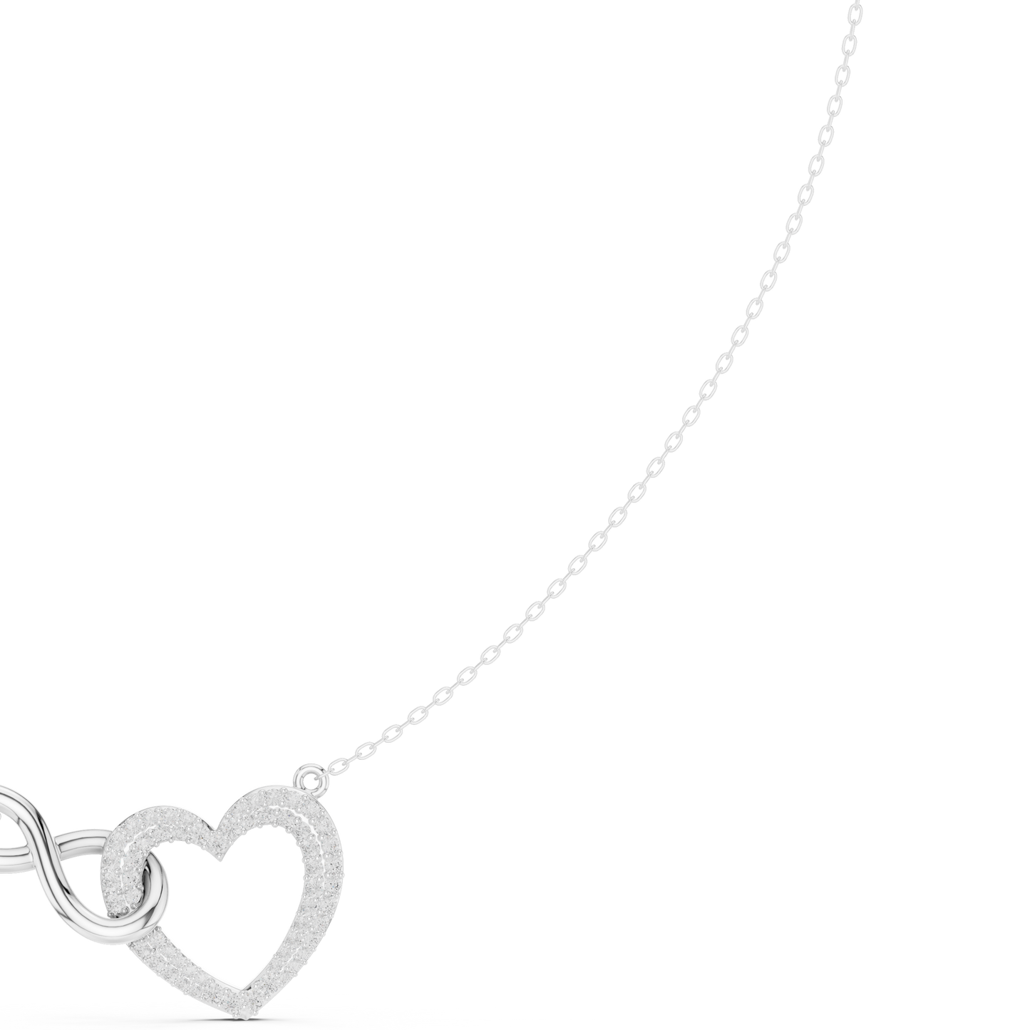 0.88ctw Solid Gold Pave Diamond Infinity Heart Pendant