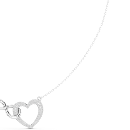0.88ctw Solid Gold Pave Diamond Infinity Heart Pendant