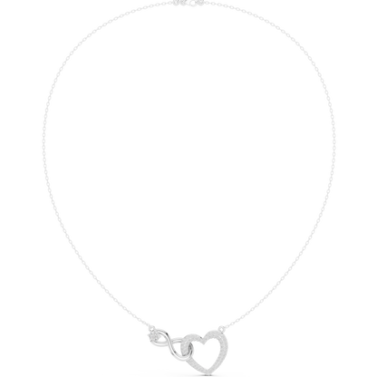 0.88ctw Solid Gold Pave Diamond Infinity Heart Pendant