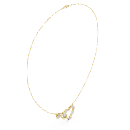 0.88ctw Solid Gold Pave Diamond Infinity Heart Pendant