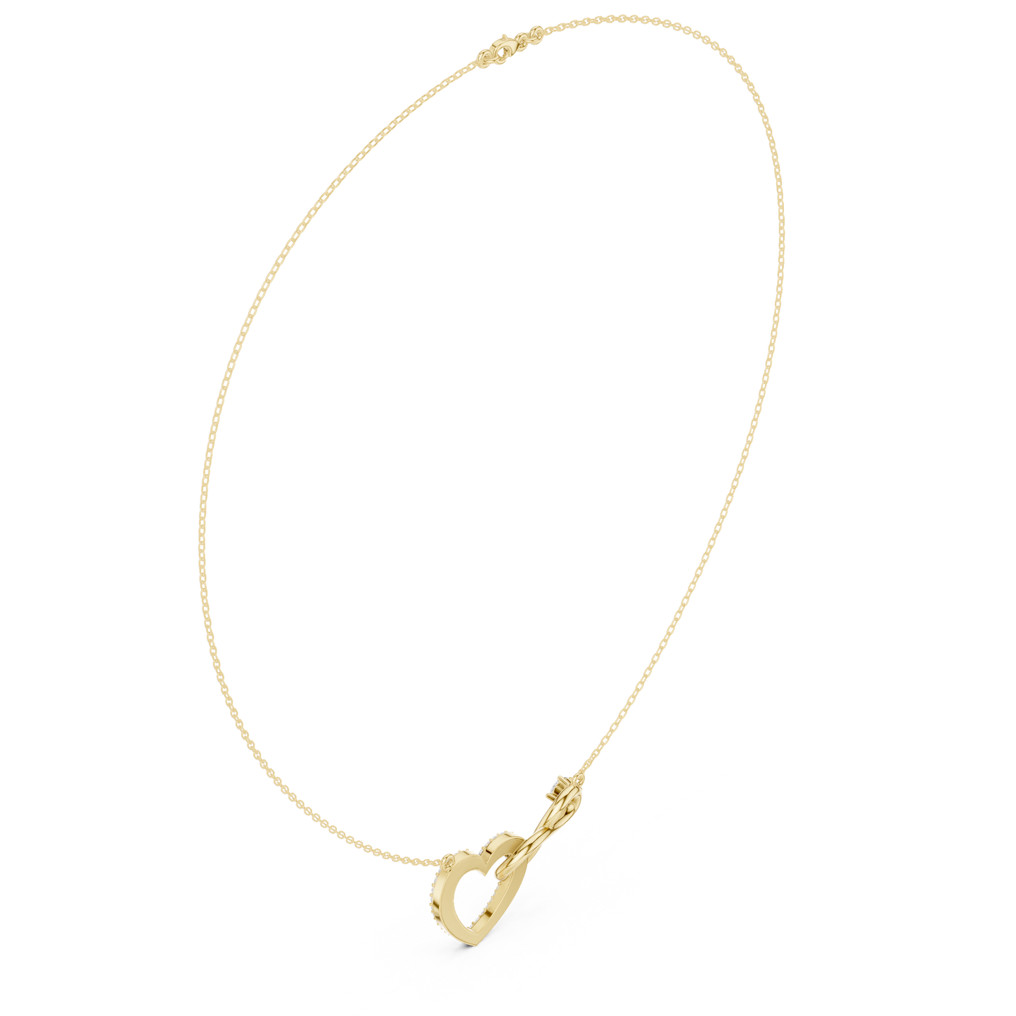 0.88ctw Solid Gold Pave Diamond Infinity Heart Pendant