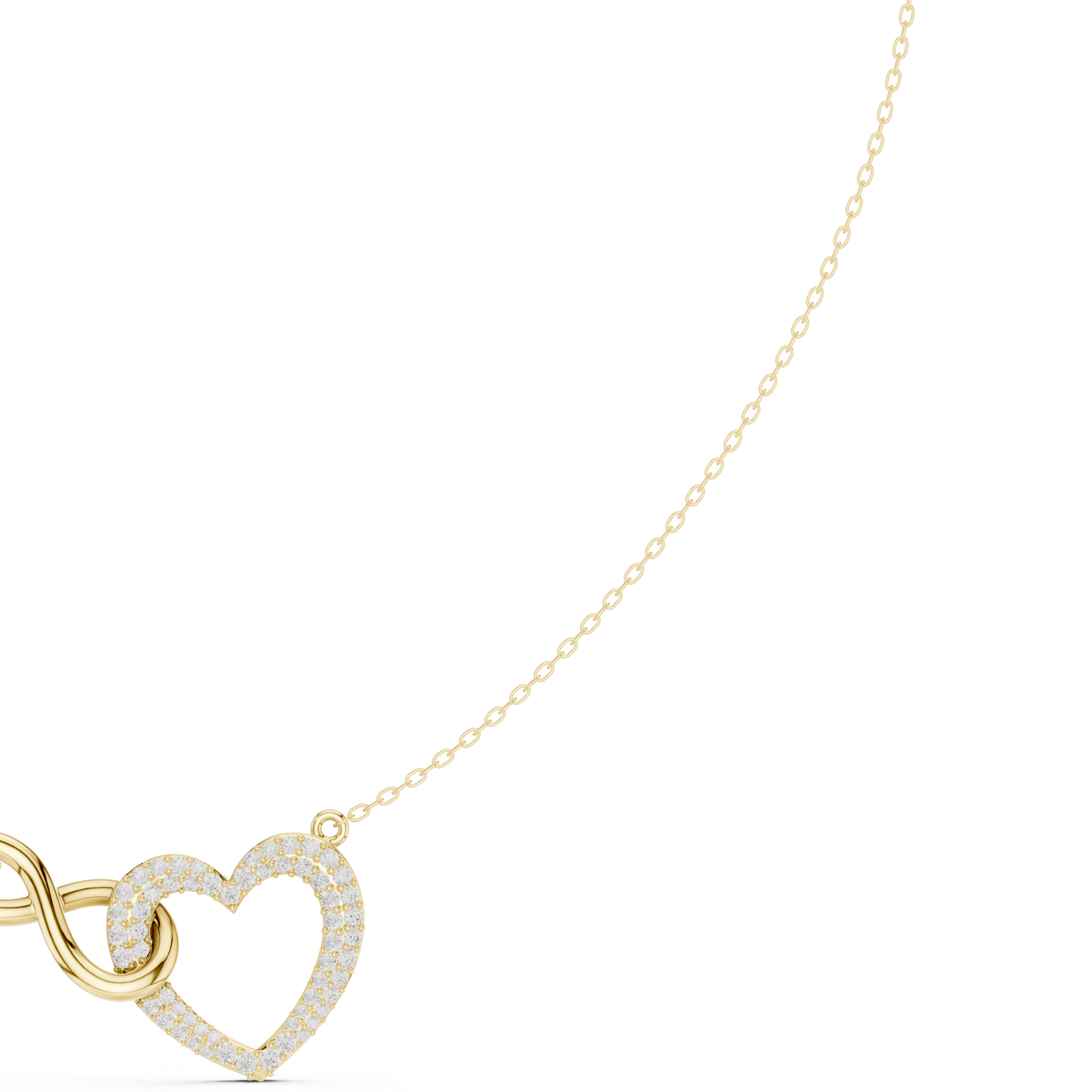 0.88ctw Solid Gold Pave Diamond Infinity Heart Pendant