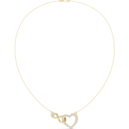 0.88ctw Solid Gold Pave Diamond Infinity Heart Pendant