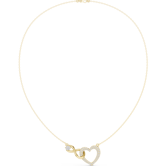 0.88ctw Solid Gold Pave Diamond Infinity Heart Pendant