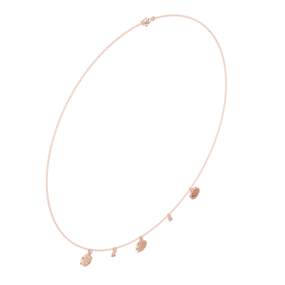 Yellow Gold Pave Round Disc Charm Dangle Choker Necklace - 0.46ctw