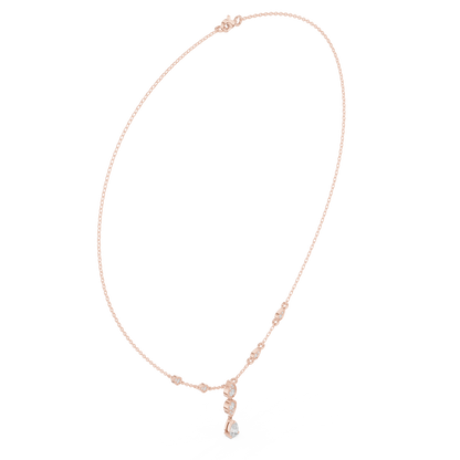 0.64ctw Gold Pear Cut Diamond Bezel Y-Necklace Lariat Drop Chain