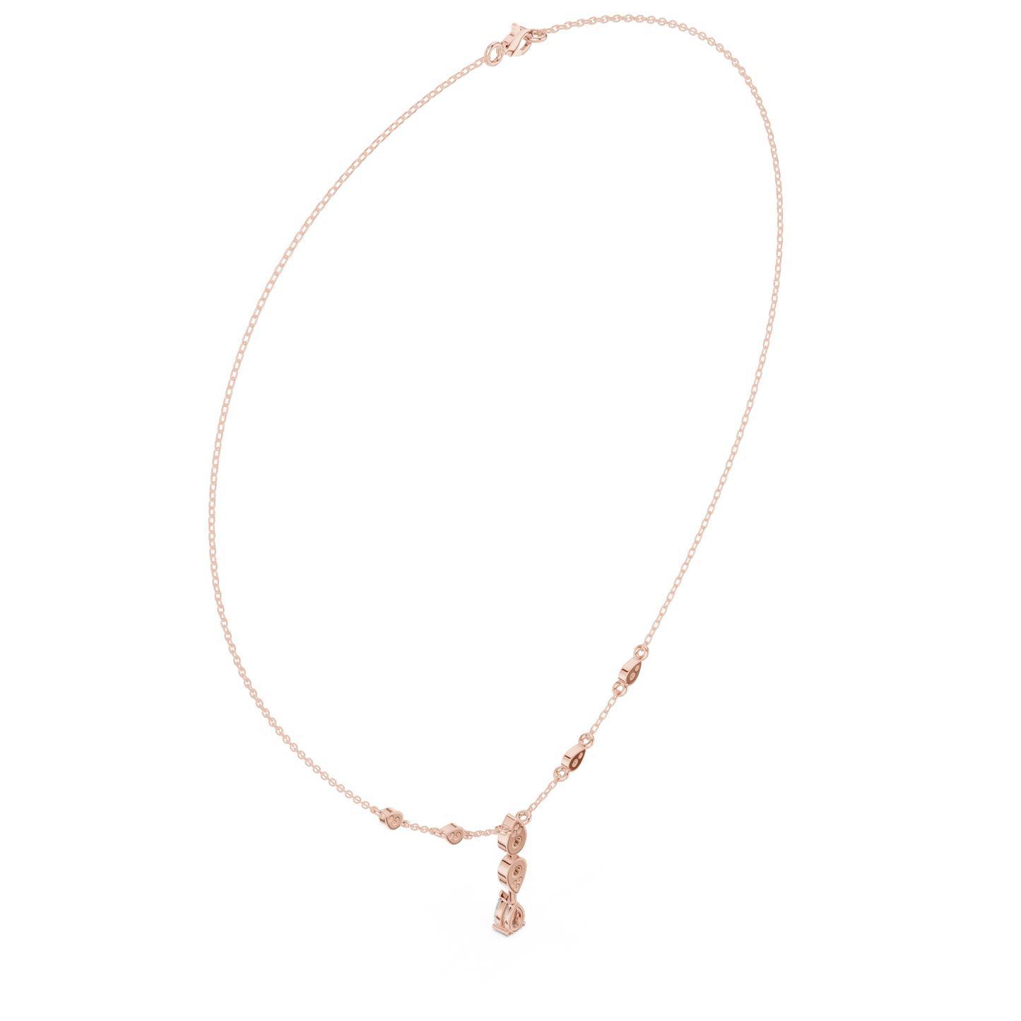 0.64ctw Gold Pear Cut Diamond Bezel Y-Necklace Lariat Drop Chain