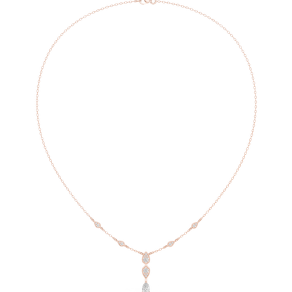 0.64ctw Gold Pear Cut Diamond Bezel Y-Necklace Lariat Drop Chain