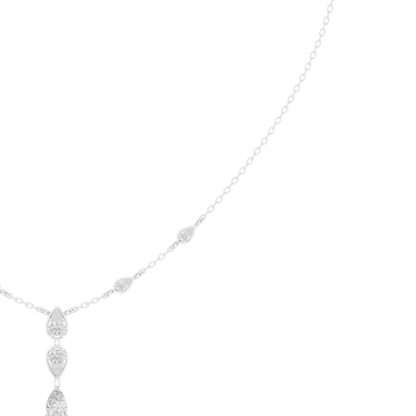 0.64ctw Gold Pear Cut Diamond Bezel Y-Necklace Lariat Drop Chain