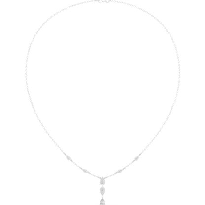 0.64ctw Gold Pear Cut Diamond Bezel Y-Necklace Lariat Drop Chain