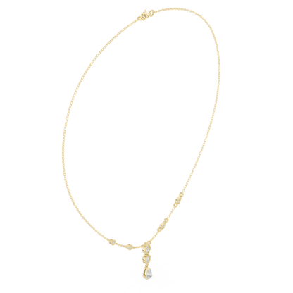 0.64ctw Gold Pear Cut Diamond Bezel Y-Necklace Lariat Drop Chain