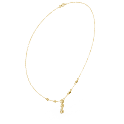 0.64ctw Gold Pear Cut Diamond Bezel Y-Necklace Lariat Drop Chain