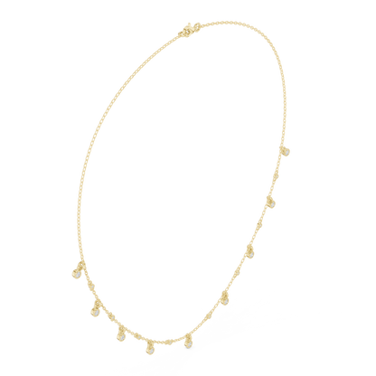 0.36ctw Solid Gold Bezel Round Solitaire Charm Dangle Choker Necklace