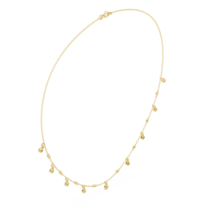 0.36ctw Solid Gold Bezel Round Solitaire Charm Dangle Choker Necklace