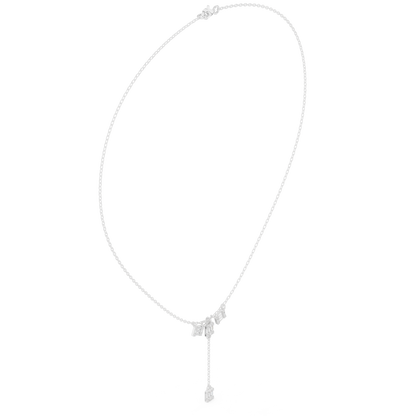 0.53ctw Solid Gold Baguette Diamond Y-Pendent Geometric Lariat Drop Chain