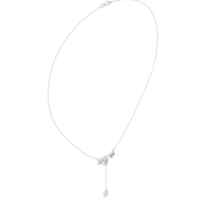 0.53ctw Solid Gold Baguette Diamond Y-Pendent Geometric Lariat Drop Chain