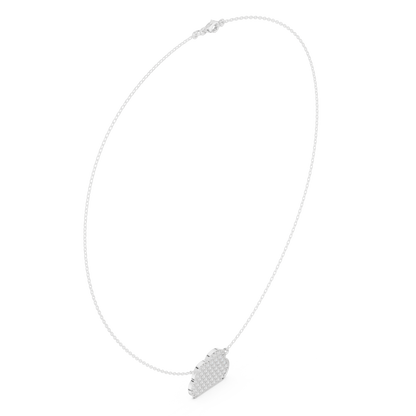 1.64ctw Solid Gold Pave Diamond Cloud Pendant Celestial Charm Necklace