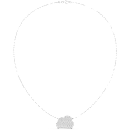 1.64ctw Solid Gold Pave Diamond Cloud Pendant Celestial Charm Necklace