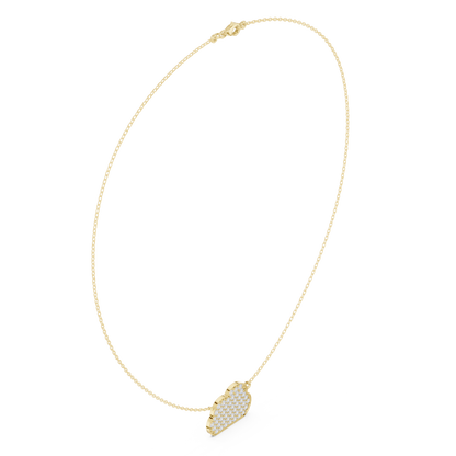 1.64ctw Solid Gold Pave Diamond Cloud Pendant Celestial Charm Necklace
