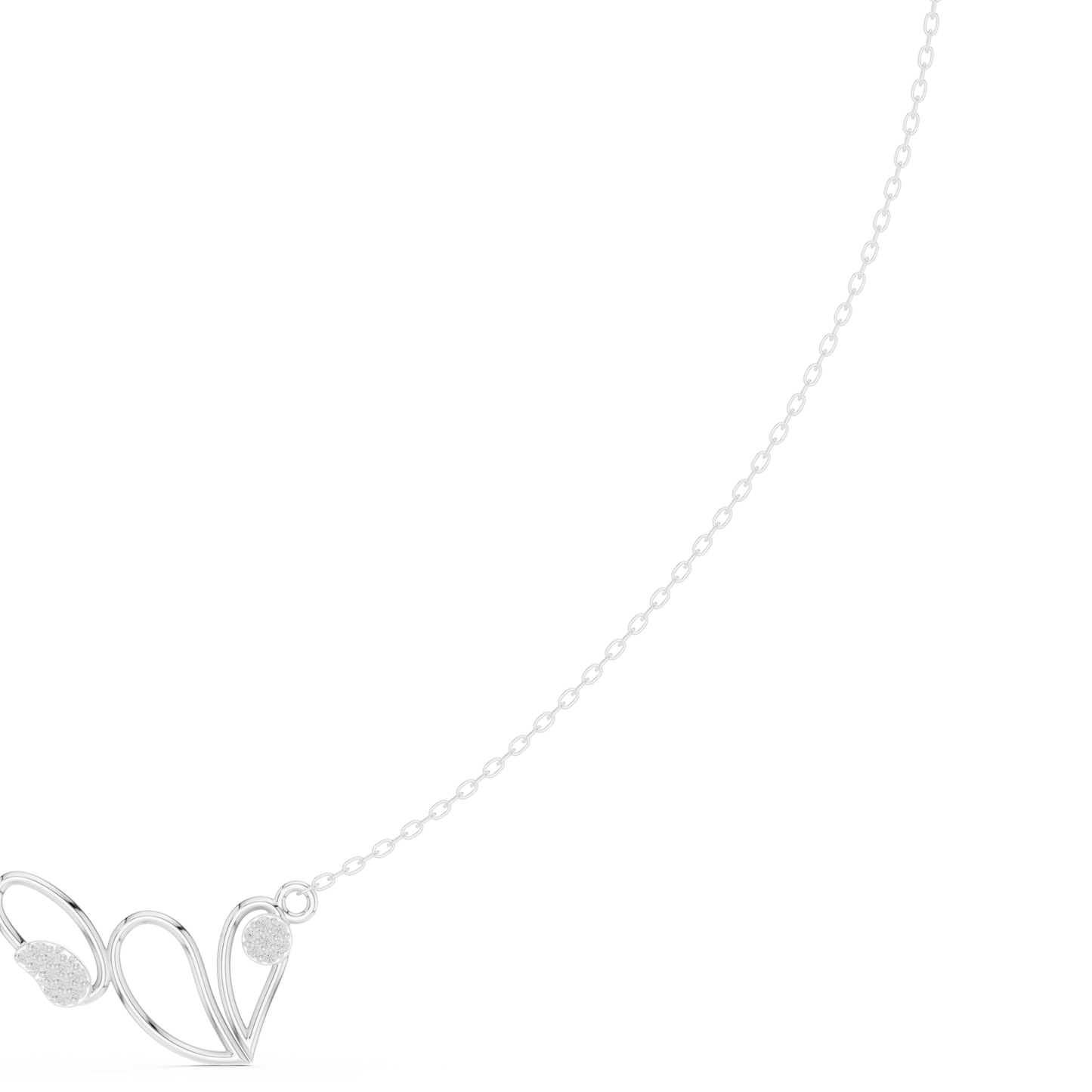 0.09ctw Solid Gold Abstract Cursive Loop Pendant Diamond Accent Necklace