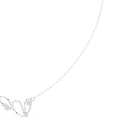 0.09ctw Solid Gold Abstract Cursive Loop Pendant Diamond Accent Necklace