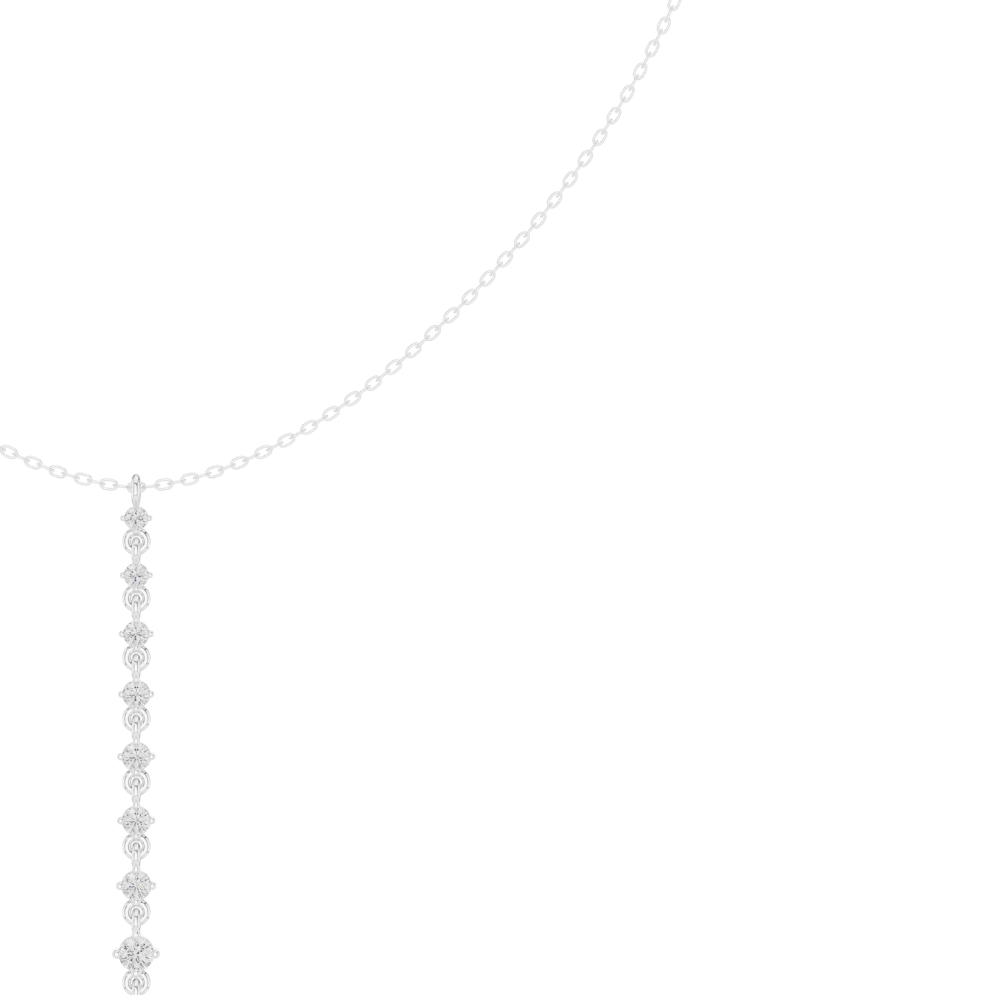 0.63ctw Solid Gold Vertical Bar Round Diamond Line Drop Pendant Necklace