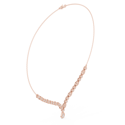 1.14ctw Yellow Gold Vintage Milgrain Marquise Necklace with Pear Drop