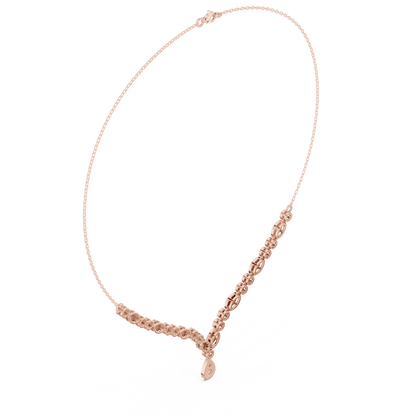 1.14ctw Yellow Gold Vintage Milgrain Marquise Necklace with Pear Drop