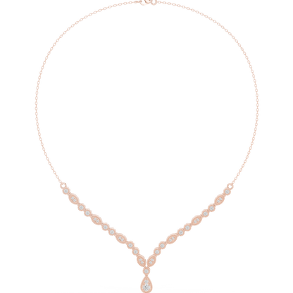 1.14ctw Yellow Gold Vintage Milgrain Marquise Necklace with Pear Drop