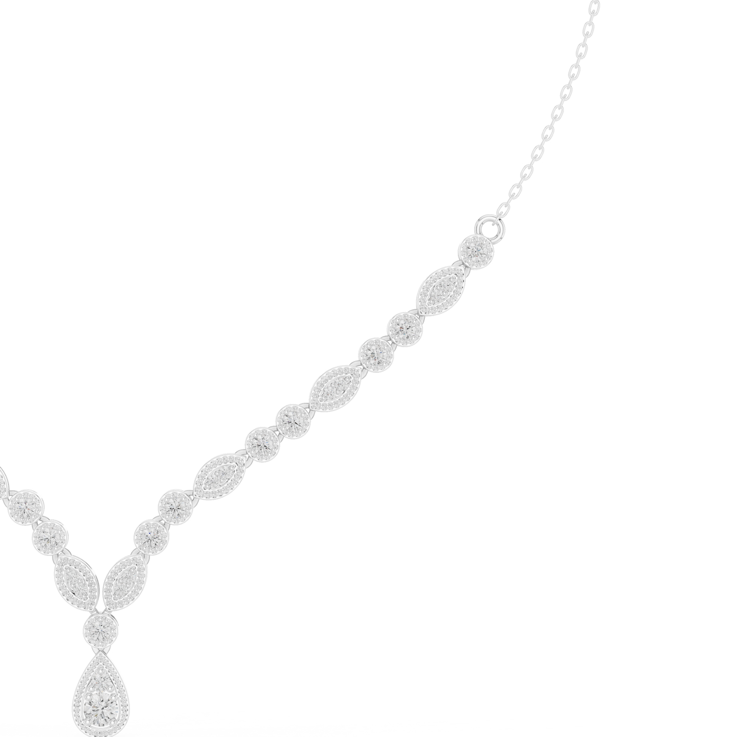 1.14ctw Yellow Gold Vintage Milgrain Marquise Necklace with Pear Drop