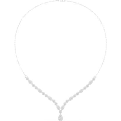 1.14ctw Yellow Gold Vintage Milgrain Marquise Necklace with Pear Drop
