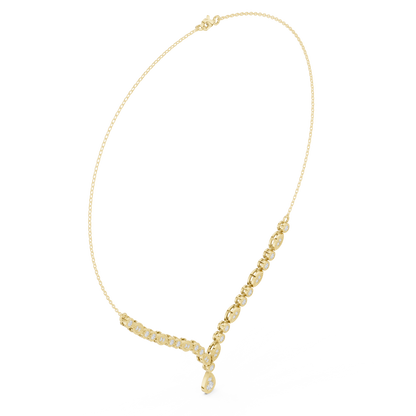 1.14ctw Yellow Gold Vintage Milgrain Marquise Necklace with Pear Drop