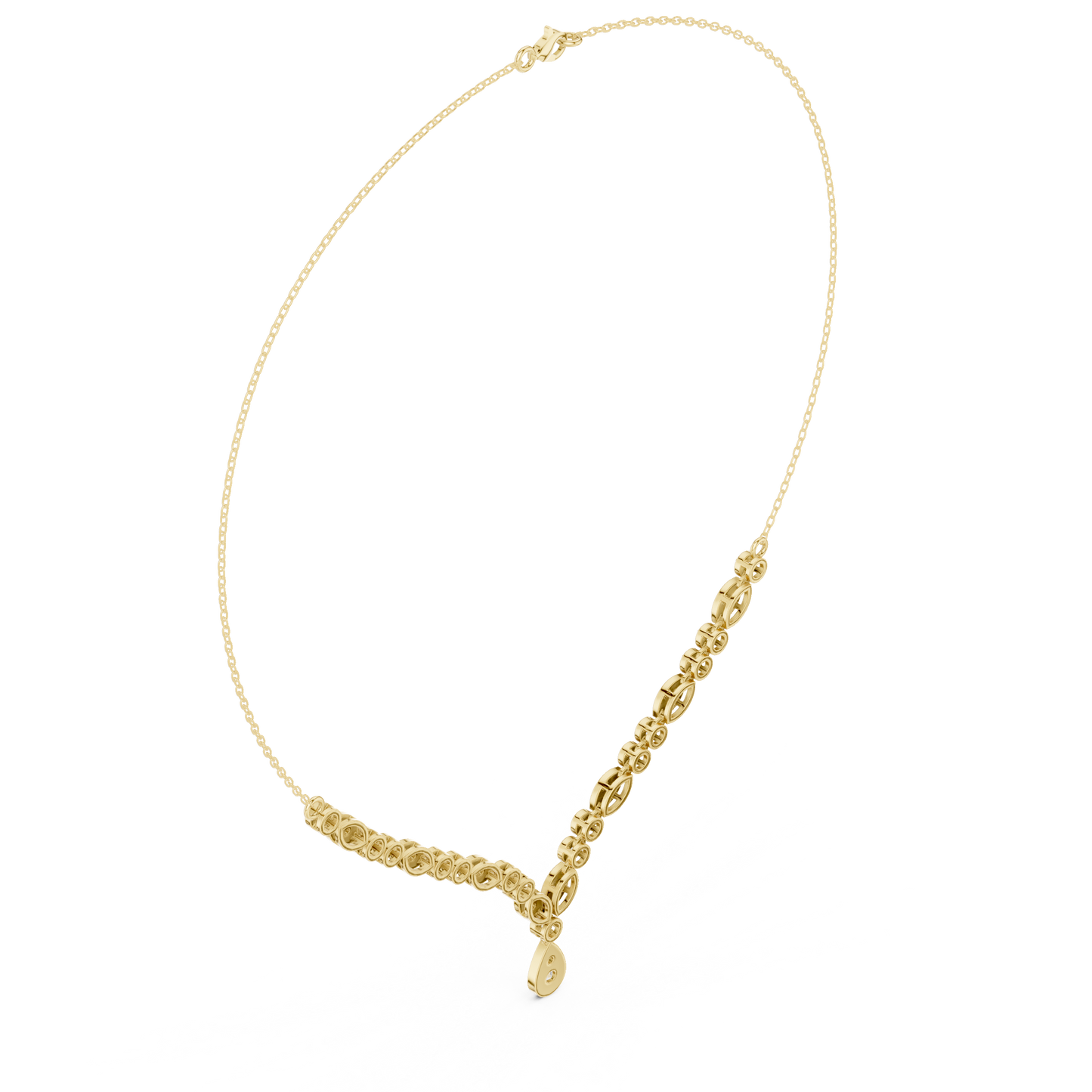 1.14ctw Yellow Gold Vintage Milgrain Marquise Necklace with Pear Drop