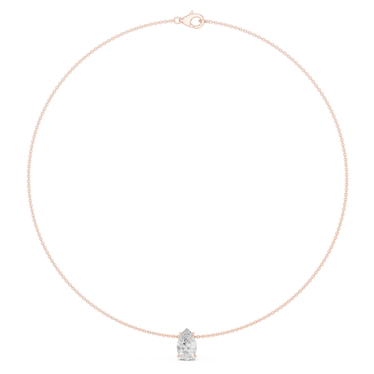 3.07ctw Solid Gold Floating Pear Cut Diamond Teardrop Solitaire Pendent