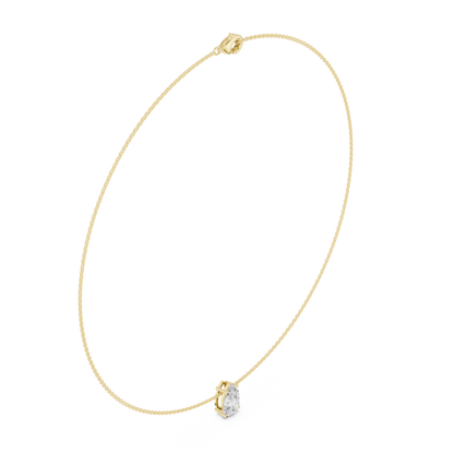 3.07ctw Solid Gold Floating Pear Cut Diamond Teardrop Solitaire Pendent