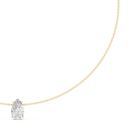 3.07ctw Solid Gold Floating Pear Cut Diamond Teardrop Solitaire Pendent