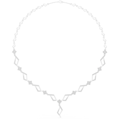 2.95ctw Solid Gold Geometric Rhombus Diamond Cluster Y-Necklace