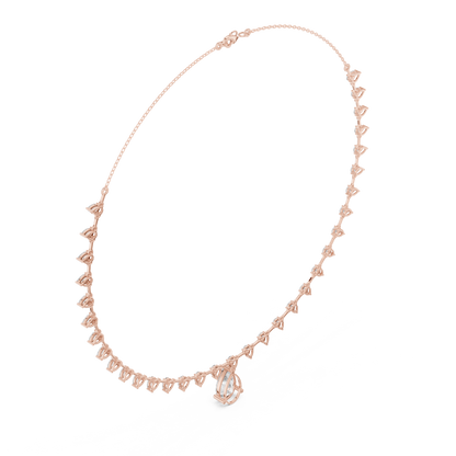 9.02ctw Solid Gold Pear Cut Diamond Drop Fringe Necklace | Luxury Teardrop Choker