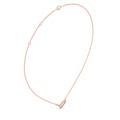 0.3ctw Solid Gold Interlocking Paperclip Link Pendant Diamond Necklace