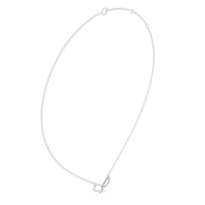 0.3ctw Solid Gold Interlocking Paperclip Link Pendant Diamond Necklace