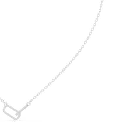 0.3ctw Solid Gold Interlocking Paperclip Link Pendant Diamond Necklace