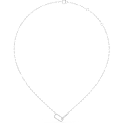 0.3ctw Solid Gold Interlocking Paperclip Link Pendant Diamond Necklace