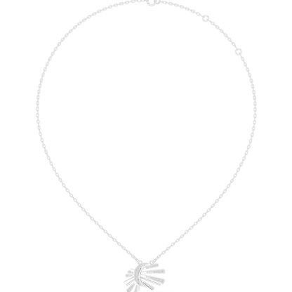 0.30ctw Solid Gold Celestial Sunburst Pendant Art Deco Fan Necklace