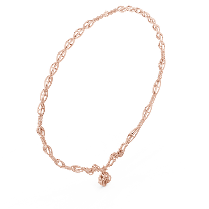 1.84ctw Solid Gold Diamond Drop Necklace | Elegant Wave Bridal Jewelry