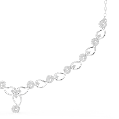 1.75ctw Solid Gold Infinity Loop Diamond Necklace | Elegant Bridal Wave Choker