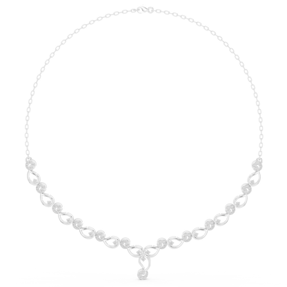 1.75ctw Solid Gold Infinity Loop Diamond Necklace | Elegant Bridal Wave Choker