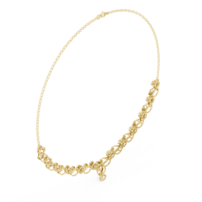 1.75ctw Solid Gold Infinity Loop Diamond Necklace | Elegant Bridal Wave Choker