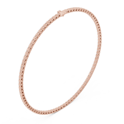 27 Carat Solid Gold Classic Round Diamond Tennis Choker Eternity Necklace