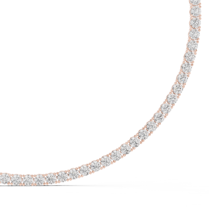 27 Carat Solid Gold Classic Round Diamond Tennis Choker Eternity Necklace